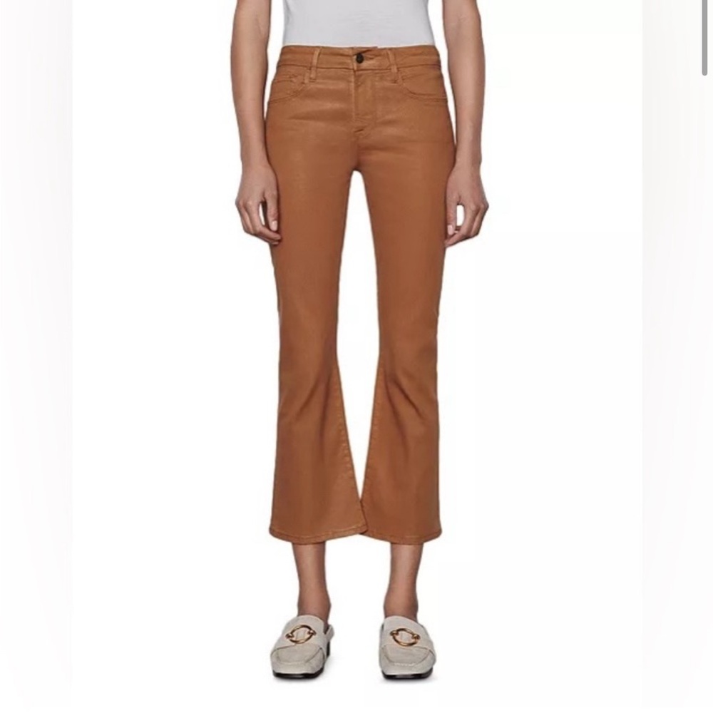 Frame Le Crop Mini Boot Cut Tan Brown Ankle Cropped Jeans Pants 27 Women's EUC